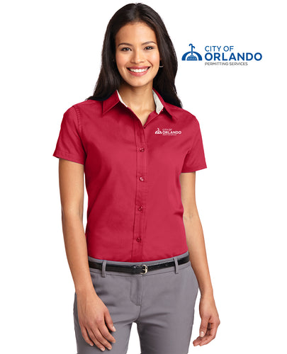 Permitting Services - Port Authority® Ladies Short Sleeve Easy Care Shirt - L508